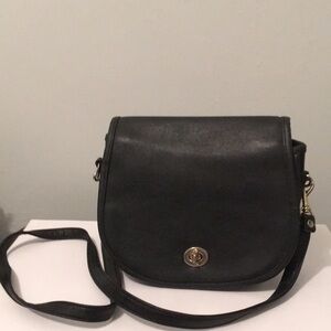 Daniella Bag New York and Paris Black Leather Crossbody.
